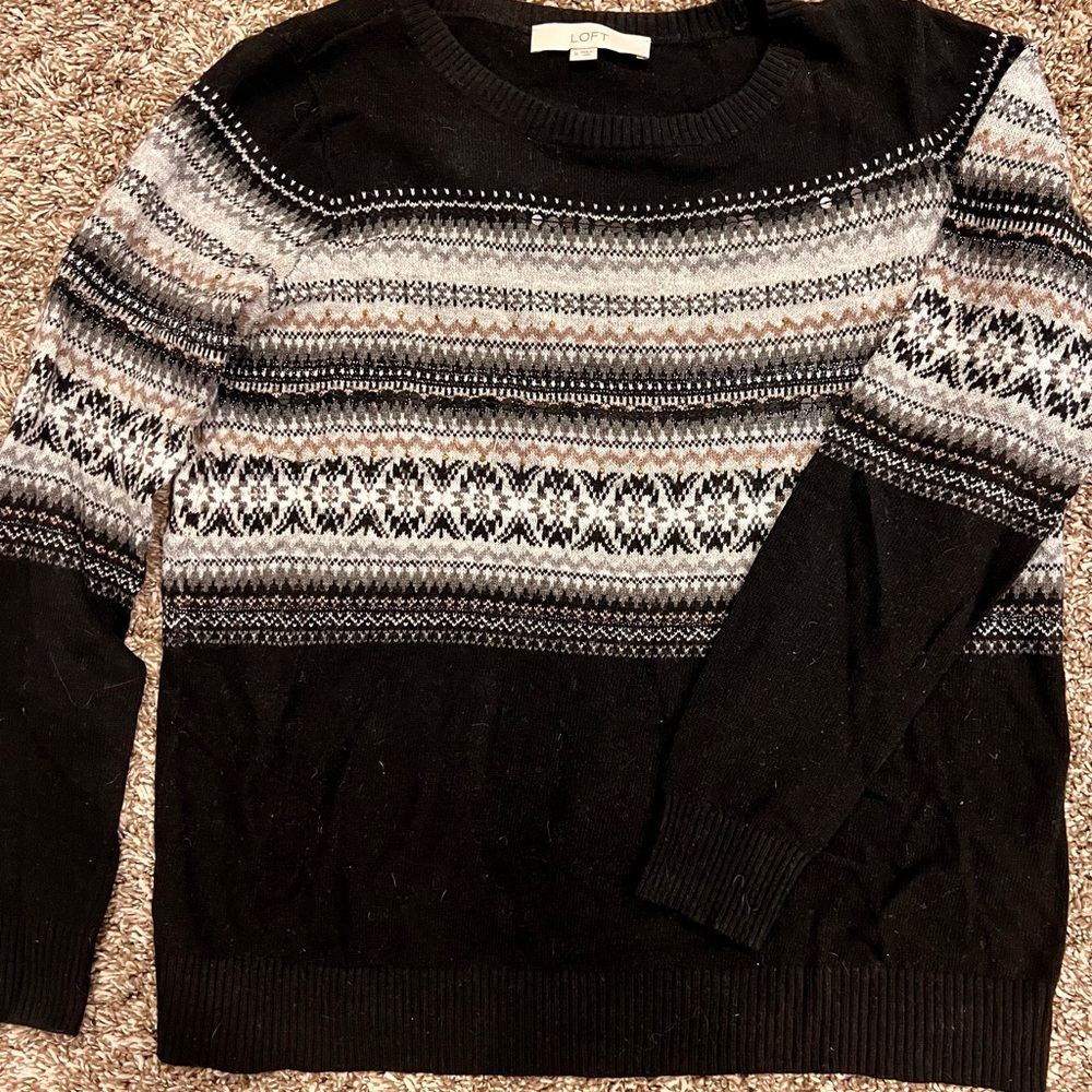 Loft Fair Isle crew neck sweater with a little sparkle!